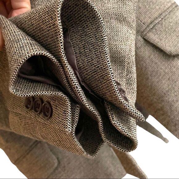 Bcbgmaxazria Wool Tie Front Cropped Blazer Brown XS - Picture 4 of 9